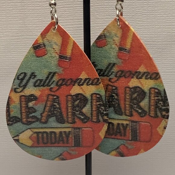 Educator Earring, Teacher Earring, School Earring, Teacher Appreciation Gift - Picture 3 of 5